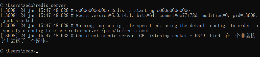 启动redis server失败